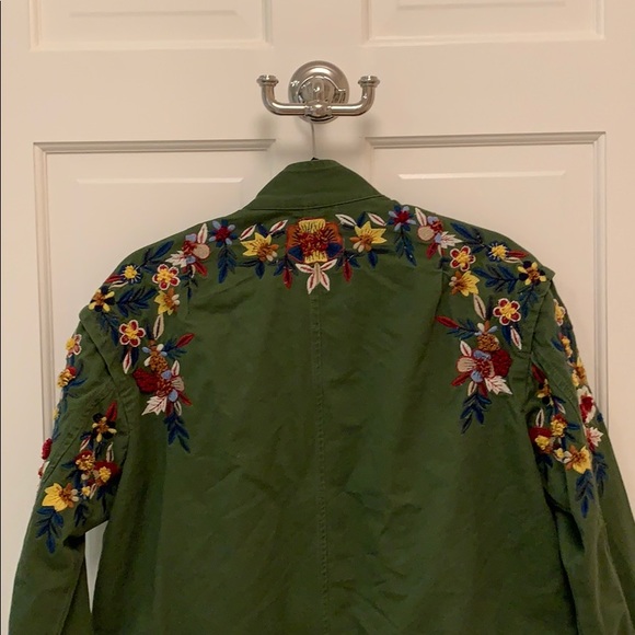 Zara Jackets & Coats Zara Floral Military Jacket Poshmark